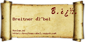 Breitner Ábel névjegykártya