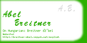 abel breitner business card